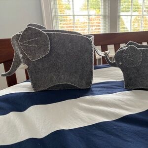 Pottery barn elephant tote baskets